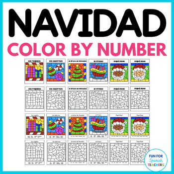 Preview of Christmas in Spanish / La Navidad Color by Number