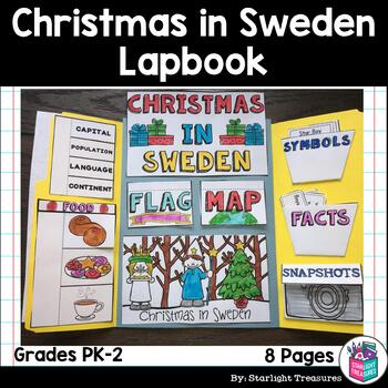 Preview of Christmas in Sweden Lapbook for Early Learners - Christmas Around the World