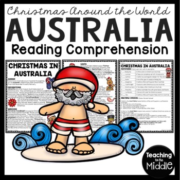 Preview of Christmas in the Australia Reading Comprehension Worksheet December FREE