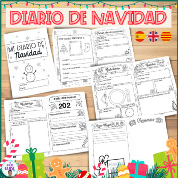 Preview of Christmas journal- digital resources- bilingual - Printable and digital