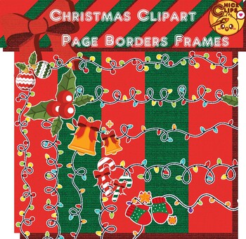 Preview of Christmas light Clipart, Christmas Clipart, Christmas Clipart Border, Frames