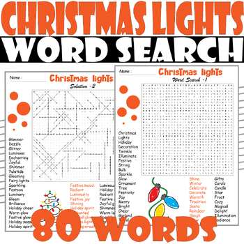 Christmas lights Word Search Puzzle All about Christmas lights Puzzle
