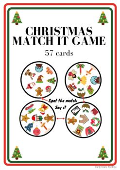 Christmas match it Game - spot it, say it by Early Years Toolbox