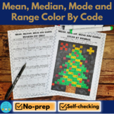 Mean, Median, Mode and Range Christmas Math Color by Code 