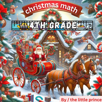 Preview of 25 Christmas math Themed problems activity Grade 4 