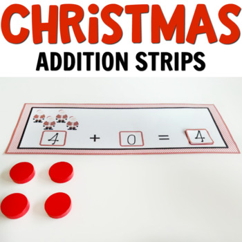 Preview of Christmas math strips for hands on activities