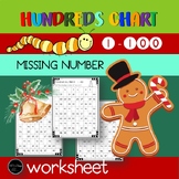 Christmas missing number | 100s chart missing numbers | Nu