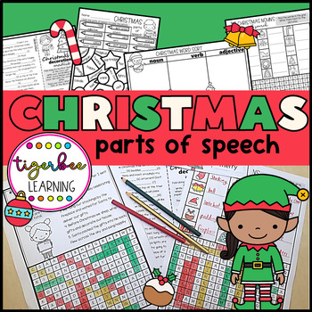 Preview of Christmas nouns, verbs, adjectives word search and mad libs