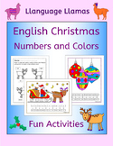 Christmas number and color activities for EAL EFL ESL