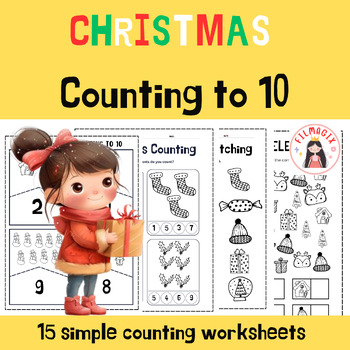 Preview of Christmas numbers counting to 10 :15practice