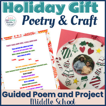 Preview of Christmas or Winter Holiday Gift Craft - Poem and Project for Middle School