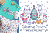 Christmas patterns and clip arts