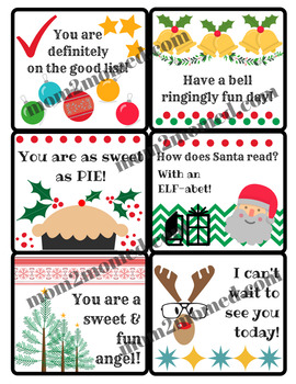 Christmas printable lunchbox notes by Mom2MomEd | TpT