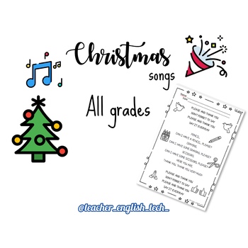 Preview of Christmas songs - ALL GRADES - English