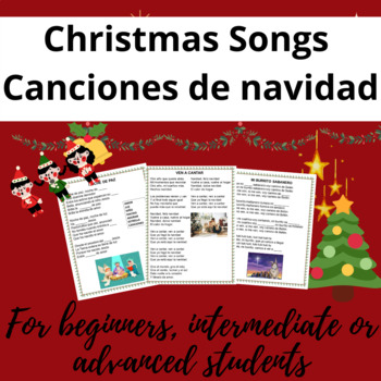 Preview of Christmas songs in Spanish-Canciones de Navidad-Villancicos-Complete-Worksheets