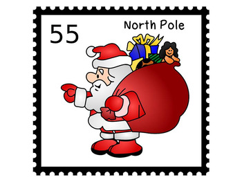 santa postage stamp clip art