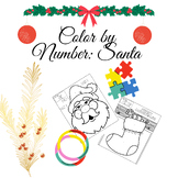 Christmas stocking color by number Santa's color