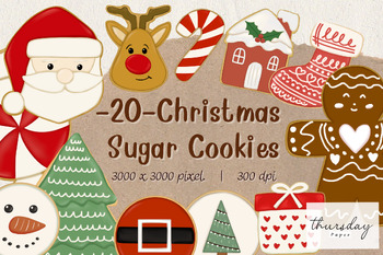 Preview of Christmas sugar cookies clipart