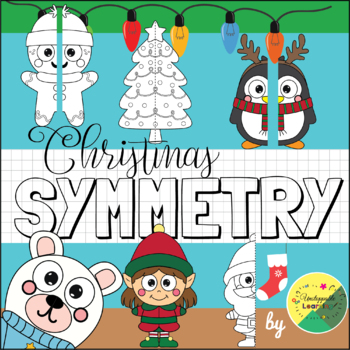 Preview of Christmas symmetry activity NO PREP worksheets