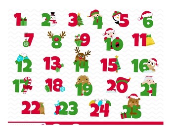 Christmas Theme Numbers 1 25 By Ejjaidali S Deli Tpt