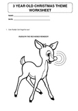 Christmas theme worksheet for 3 year olds - now working