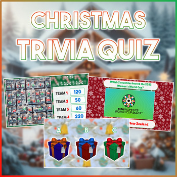 Christmas themed 2023 Trivia Quiz game by Plug And Play English | TPT