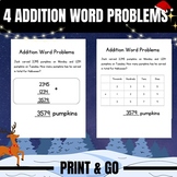 Christmas themed 4-Digit Addition Word Problems