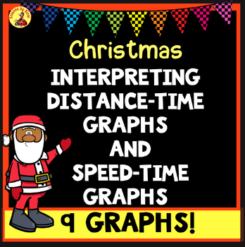 Preview of Christmas themed- Interpreting Motion DISTANCE and SPEED TIME Graphing Activity