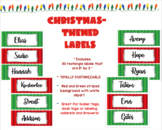 Christmas-themed Labels (EDITABLE) Locker tags, Desk tags, etc.