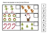 Christmas themed Match the Number preschool daycare learni