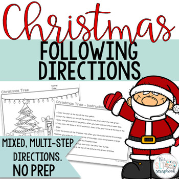 Preview of Christmas following directions coloring pack- Mixed directions