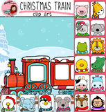 Christmas train - counting clip art