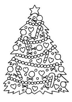 Preview of Christmas tree Coloring pages (x55 pages)