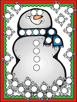 Christmas tree and snowman dot paint pages by JannySue | TPT