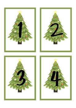 Preview of Christmas tree flashcards numbers 1-30