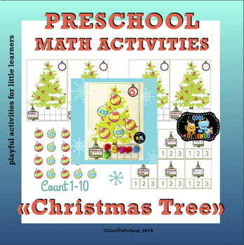 Free Christmas tree ten frame counting activities by CoolTotSchool