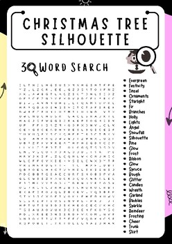 Christmas tree silhouette Word Search Puzzle Worksheet Activities ...