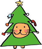 Christmas tree with cat face