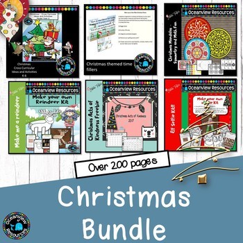 Preview of Christmas unit of work, math and literacy  Sub pack Ideas and worksheets