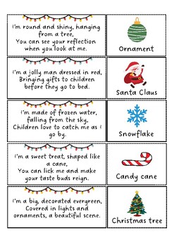 Christmas vocabulary riddles. by Let's Study | TPT