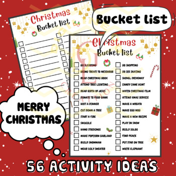 Christmas winter Activity list task card Thing To Do planner advent ...