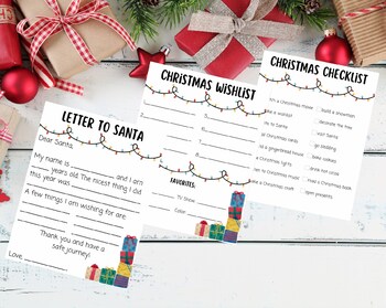 Christmas wishlist bundle, Letter to santa, Wishlist, checklist | TPT