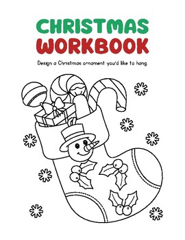 Preview of Christmas workbook independent centers winter break homework packet