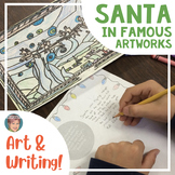 Christmas Coloring Pages and Christmas Writing - Santa in 