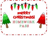 Christmas/Holiday Homework Passes!!