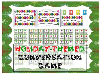 Preview of Christmas/Holiday-themed conversation game - Pragmatics, ESL, ASD, Speech
