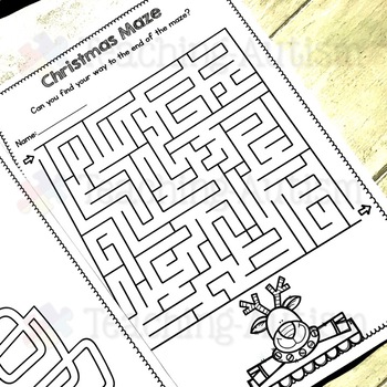 Christmas Maze Worksheets No Prep by Teaching Autism | TpT