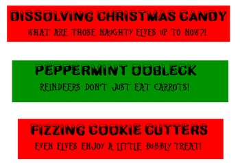 Preview of Christmast Holiday Science Experiments/Activities