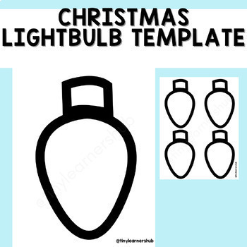 Preview of Christmas Lightbulb Template