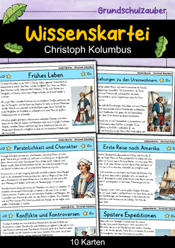 Preview of Christoph Kolumbus - Wissenskartei - Berühmte Persönlichkeiten (German)